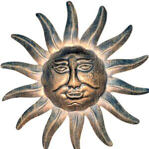 VTG 90's 14.5" Metal Sun Wall Art Sculpture Hanging Patio Fence Yard Living Room